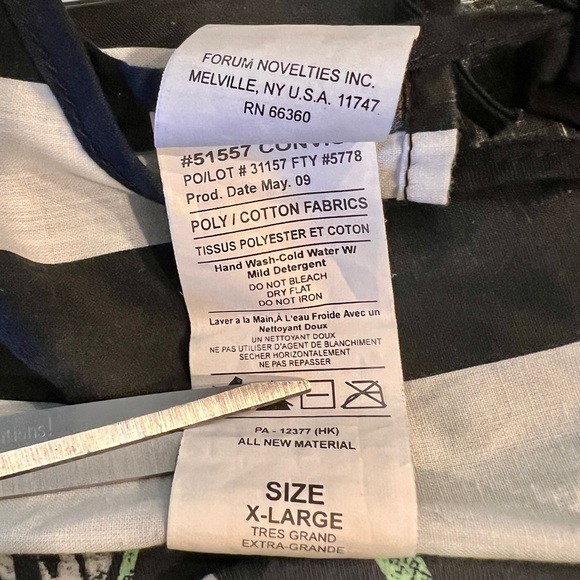 Halloween black/white set prisoner/ inmate/ convict costume. XL unisex. - Picture 6 of 7